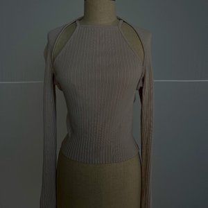 NICHOLAS | LUNA SET IN BEIGE | Detachable cardigan